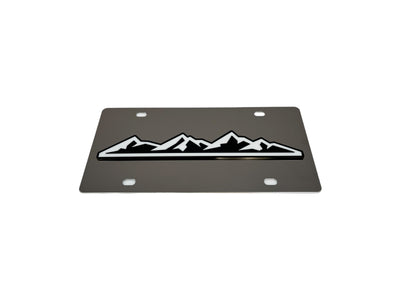 Mountain Range Stainless Steel License Plate