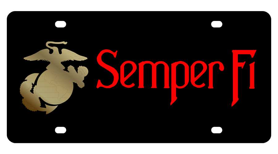 Semper Fi Acrylic License Plate