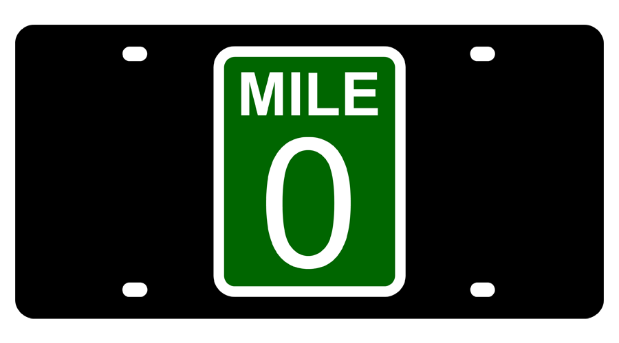 Mile Marker 0 Acrylic License Plate