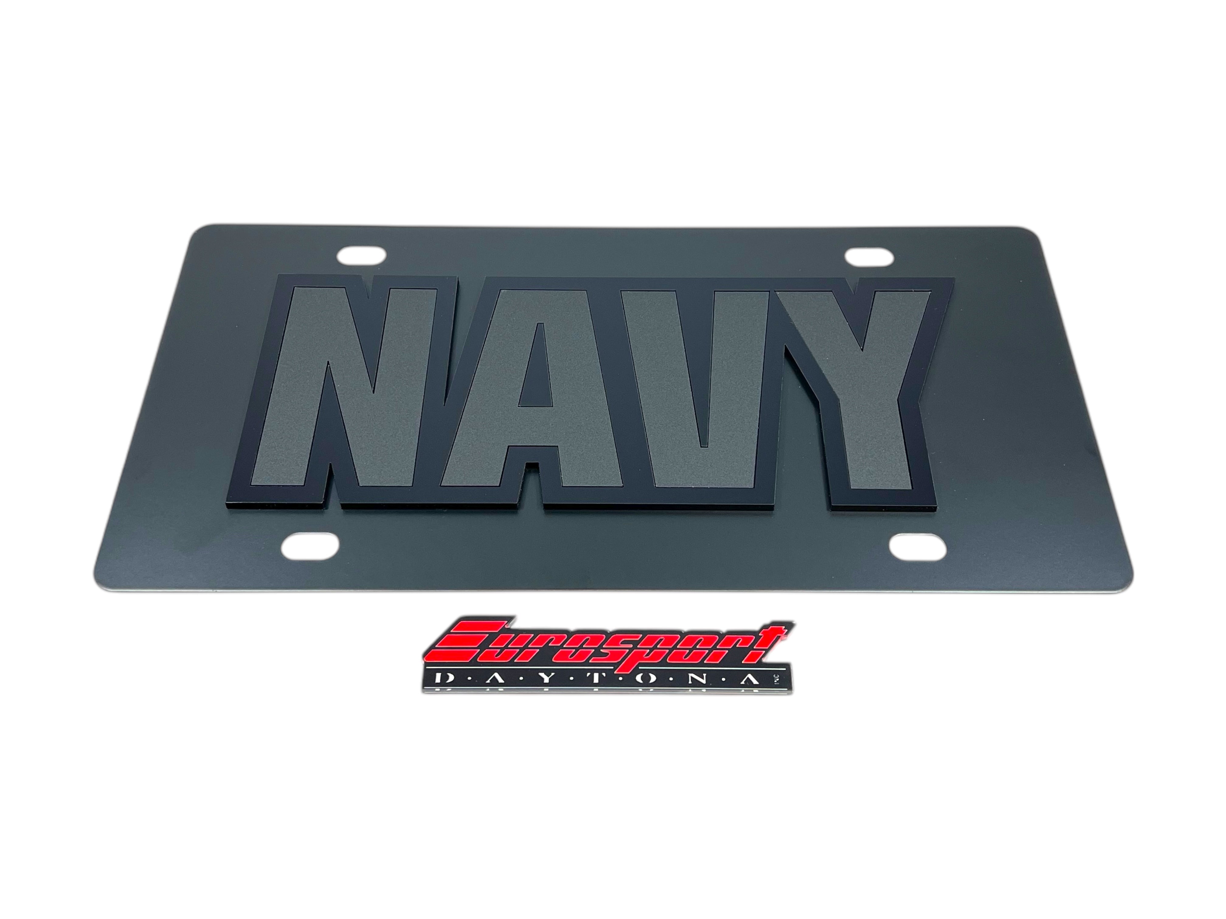 NAVY Blacked Out Carbon Steel License Plate