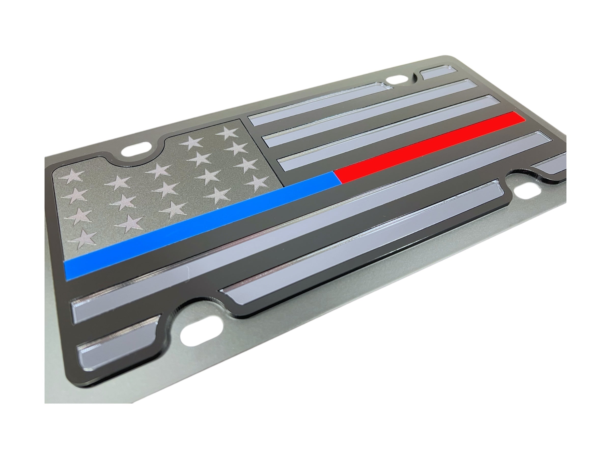 Blacked Out USA Flag Thin Red & Blue Line