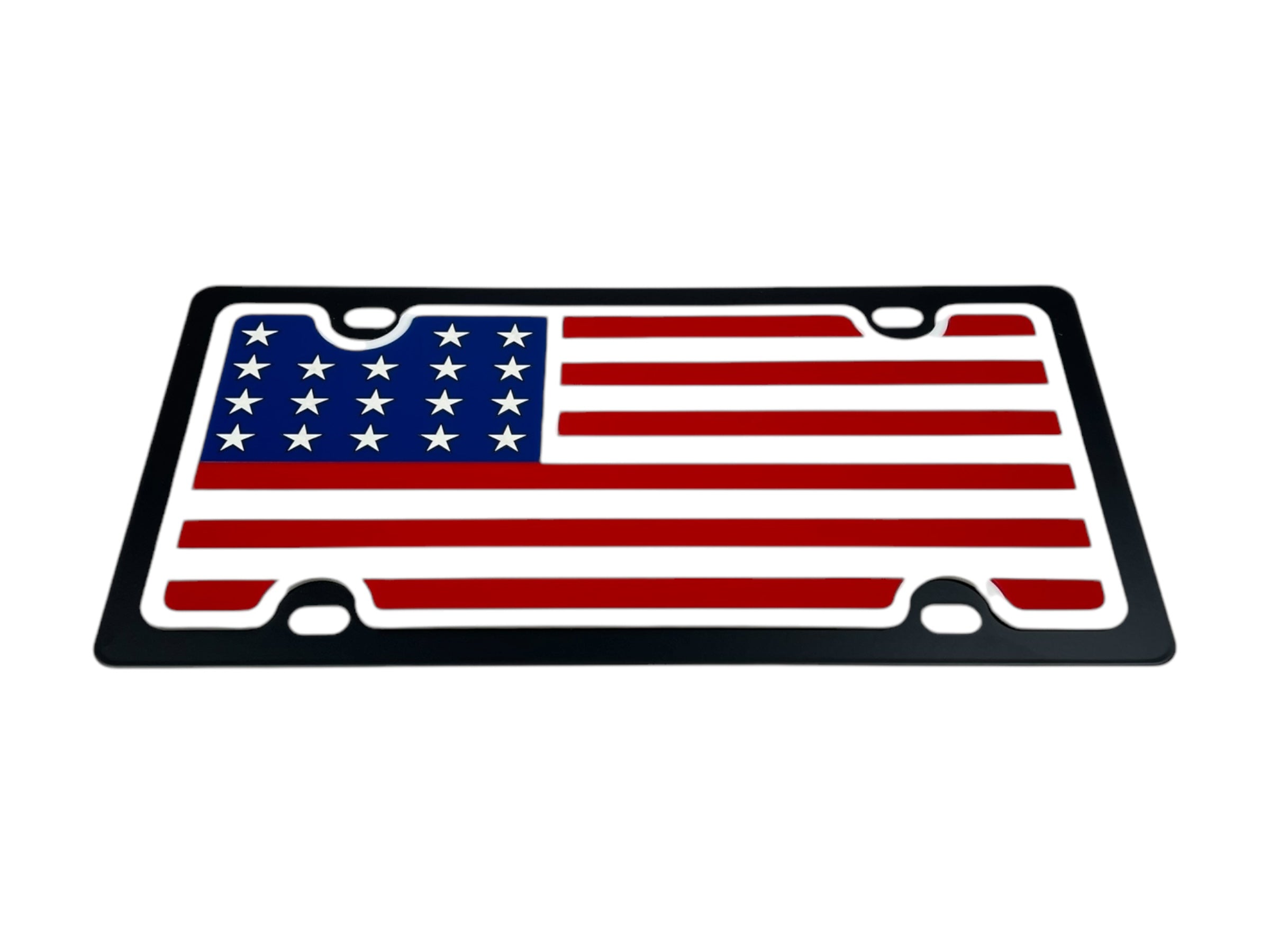 USA Flag Full Color Carbon Steel License Plate