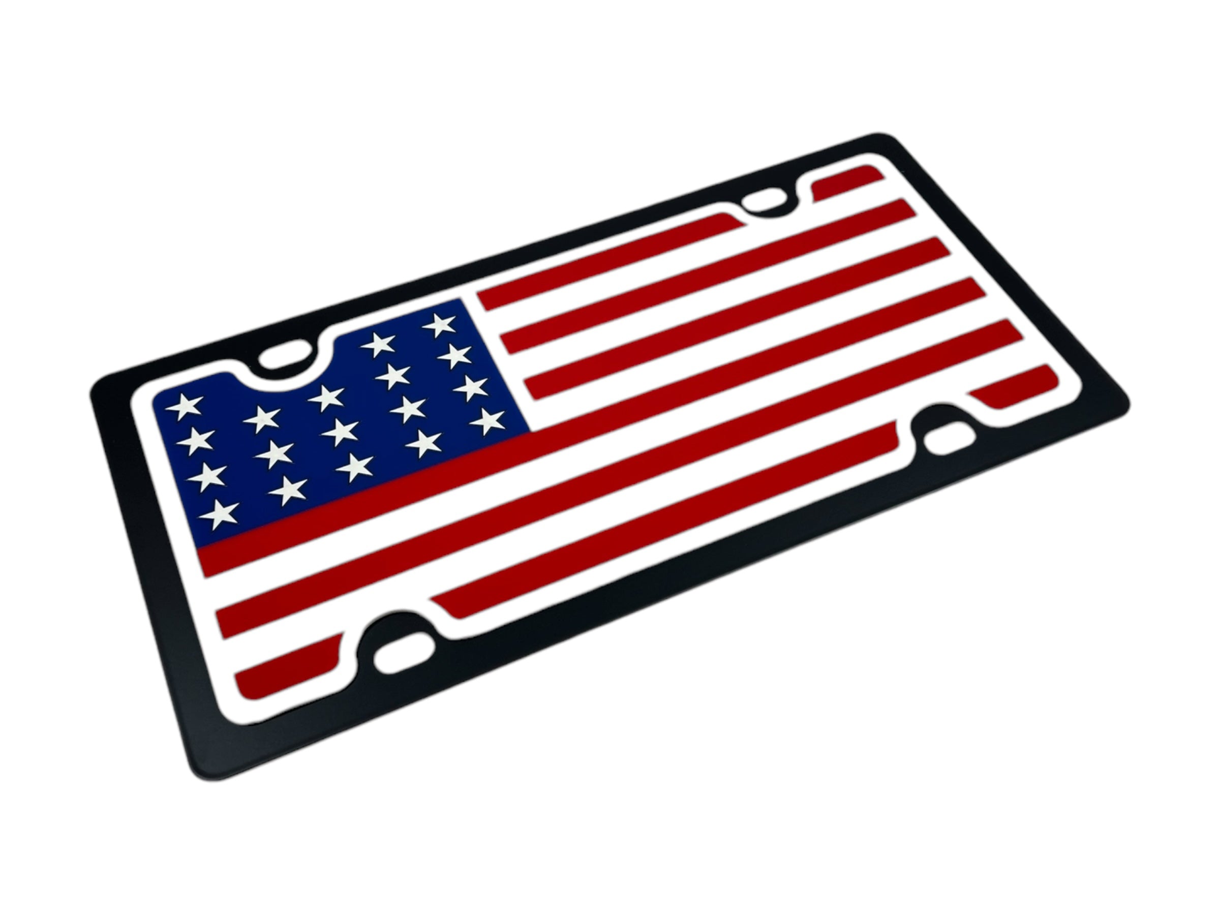 USA Flag Full Color Carbon Steel License Plate