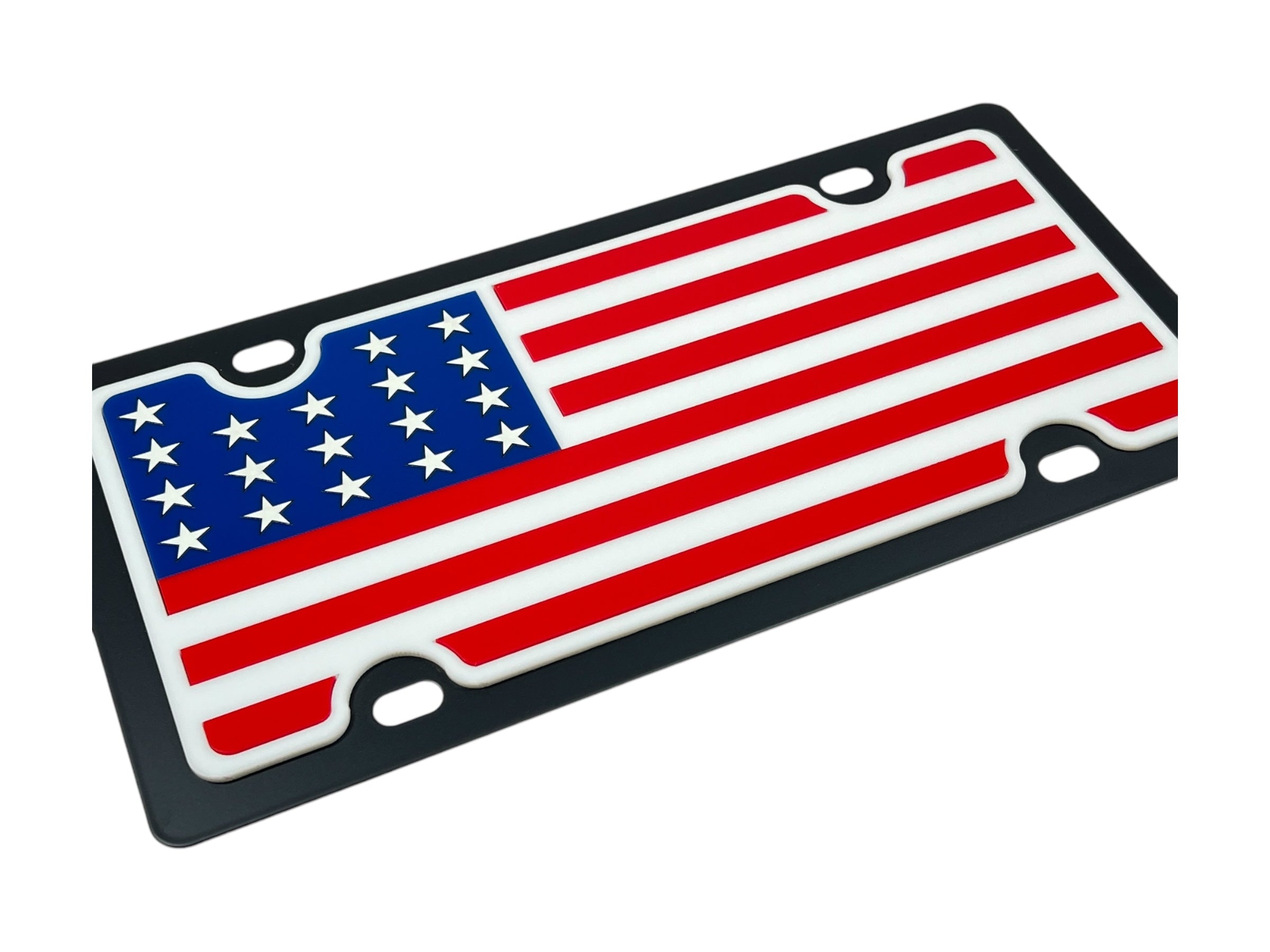 USA Flag Full Color Carbon Steel License Plate