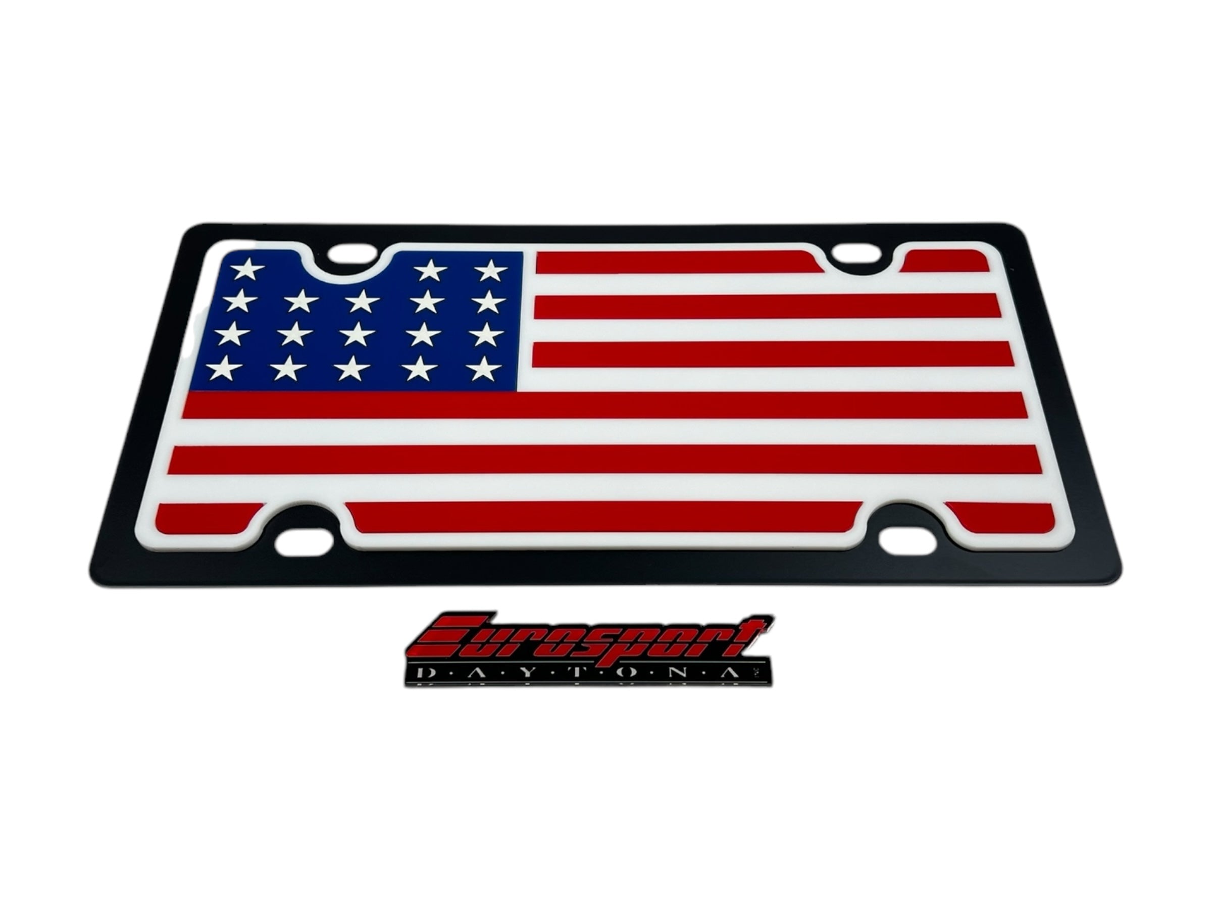 USA Flag Full Color Carbon Steel License Plate