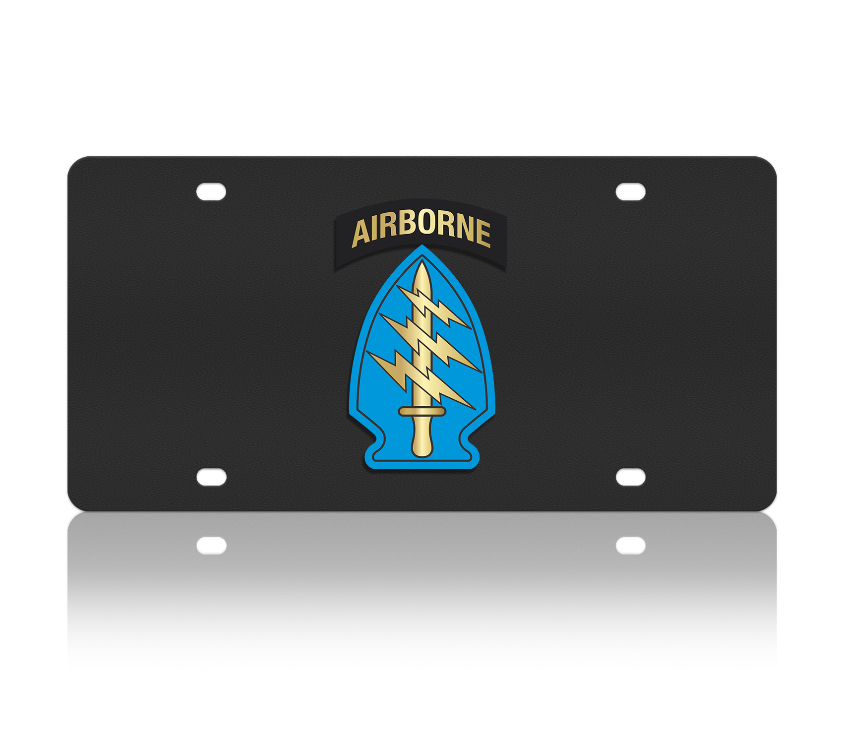 US Airborne 1st Special Carbon Steel License Plate