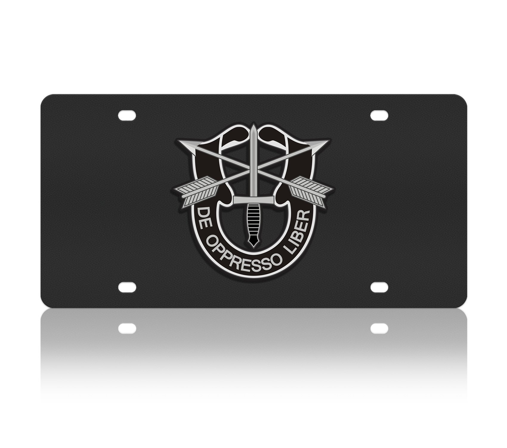 US Army Spec Forces Carbon Steel License Plate