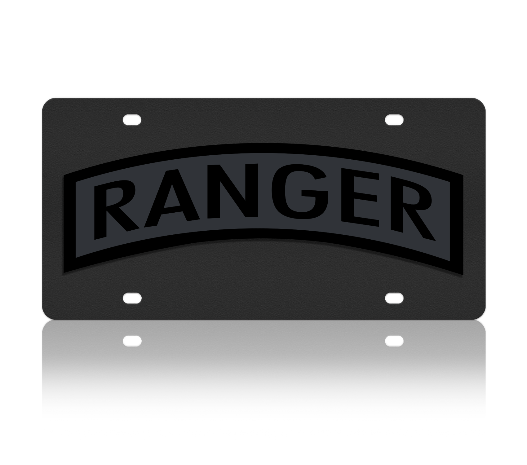 US Army Ranger Blacked Out Carbon Steel License Plate