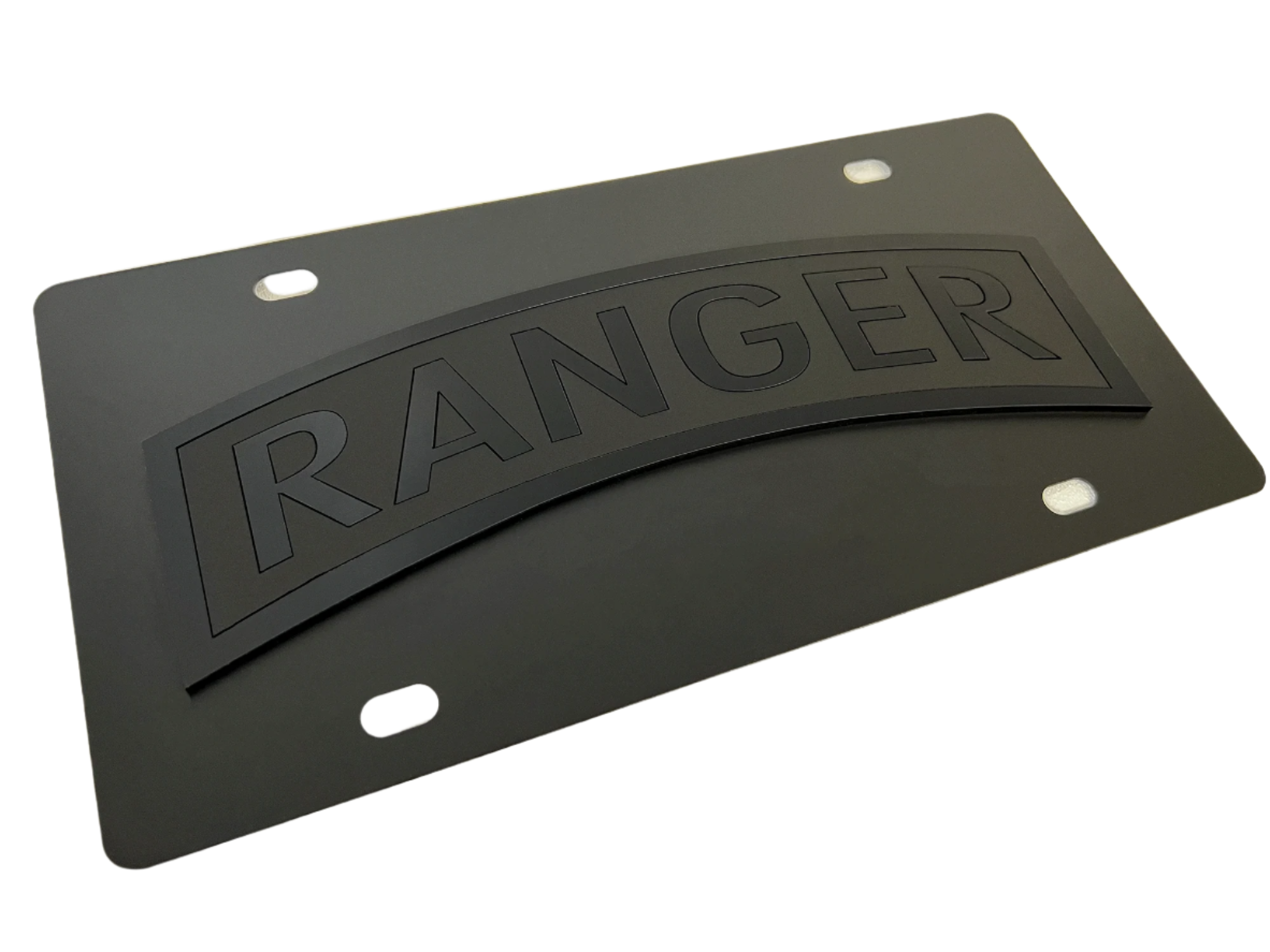 US Army Ranger Blacked Out Carbon Steel License Plate