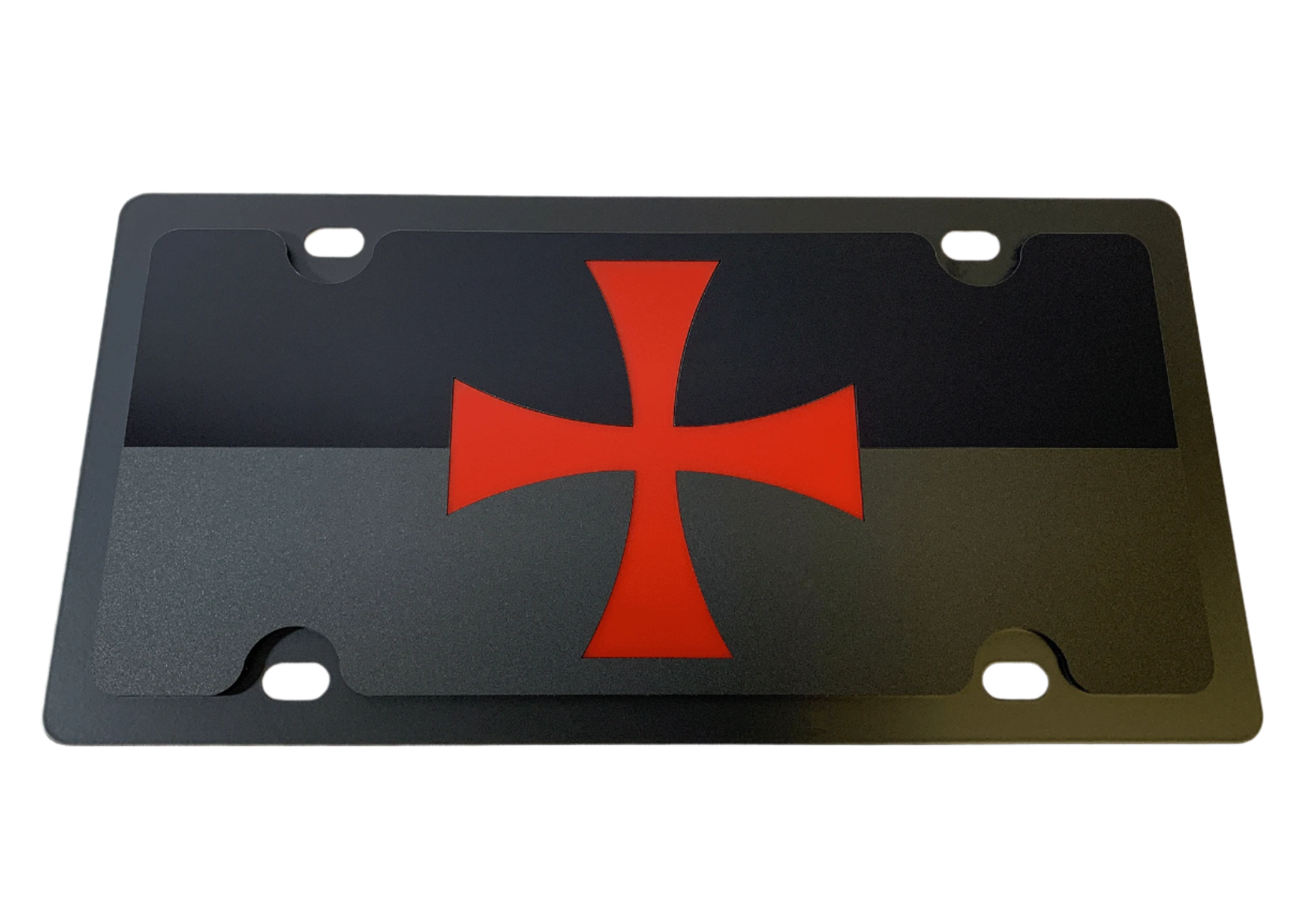 Templar Cross Carbon Steel License Plate