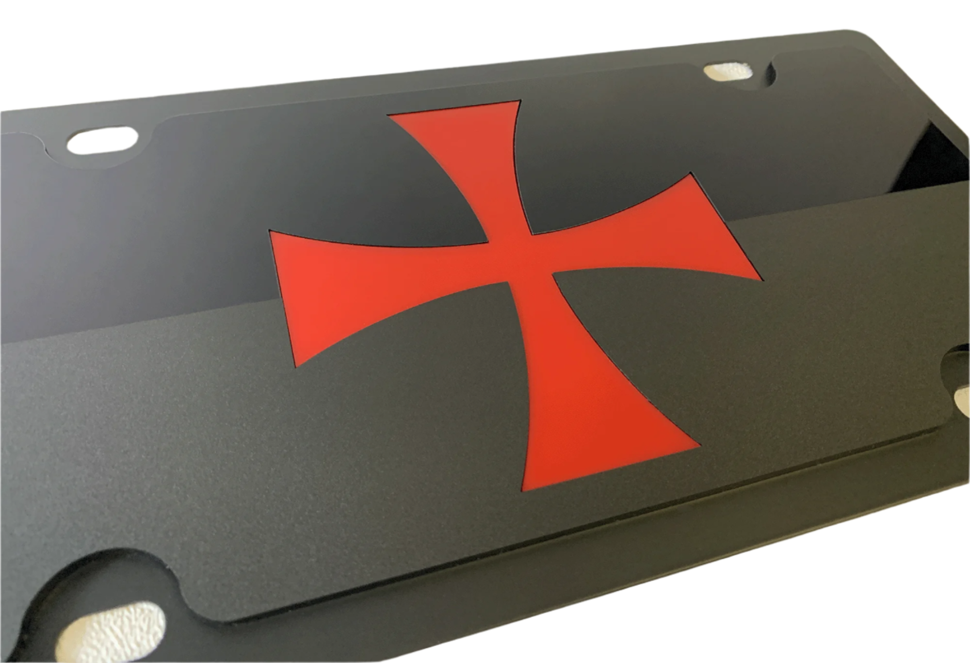 Templar Cross Carbon Steel License Plate