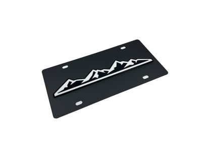 Mountain Range Carbon Steel License Plate