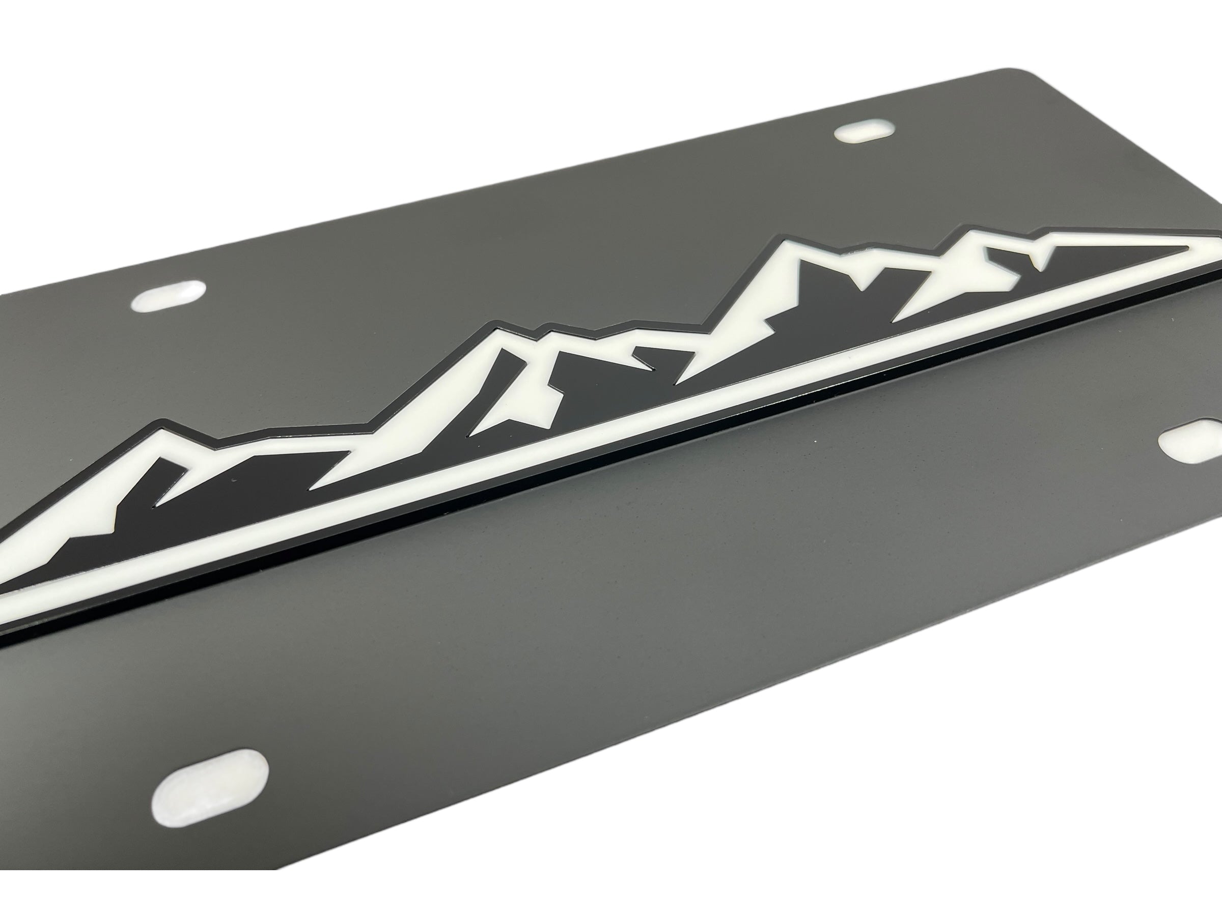 Mountain Range Carbon Steel License Plate