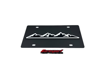 Mountain Range Carbon Steel License Plate