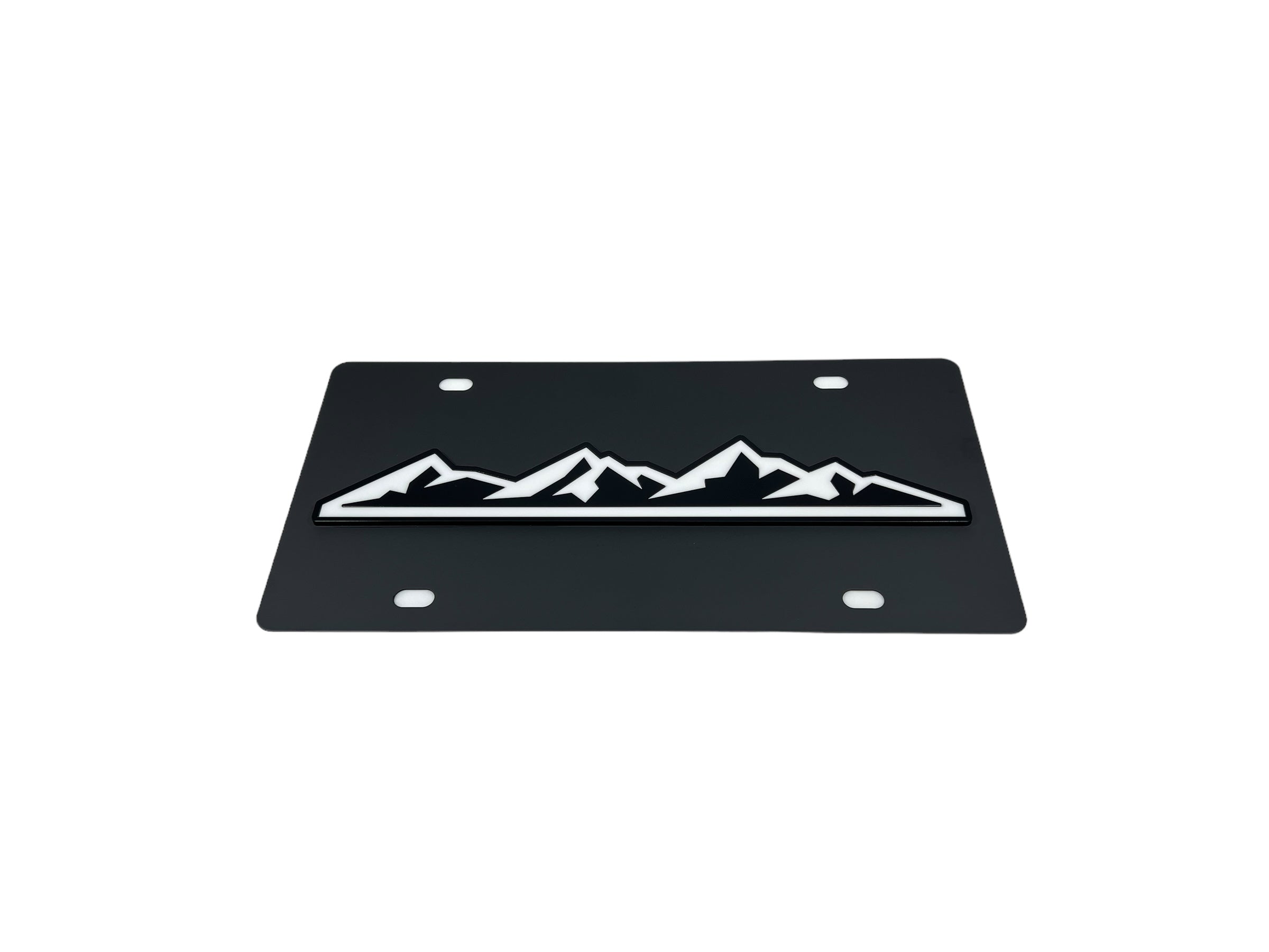 Mountain Range Carbon Steel License Plate