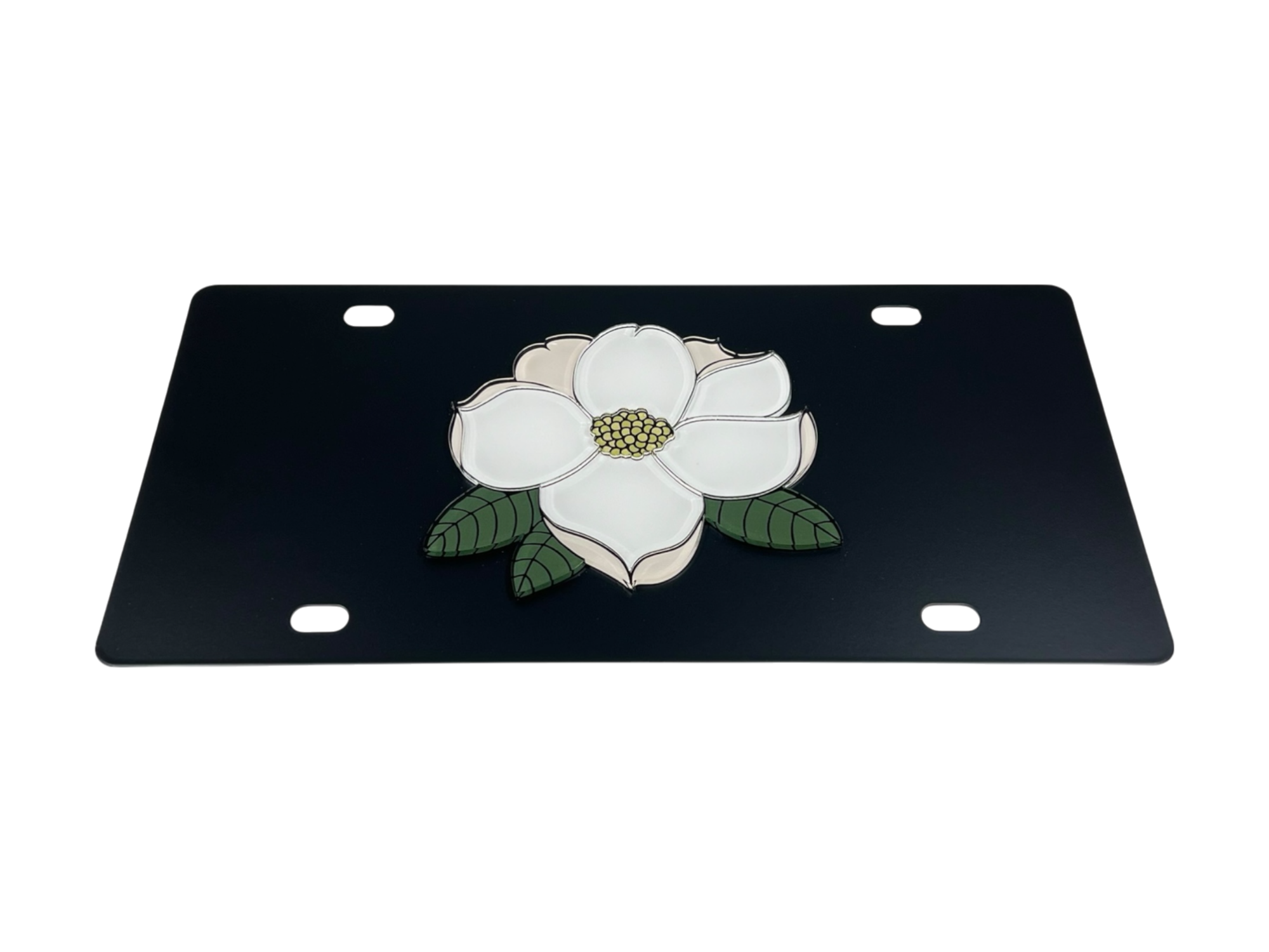 Magnolia Flower Steel License Plate