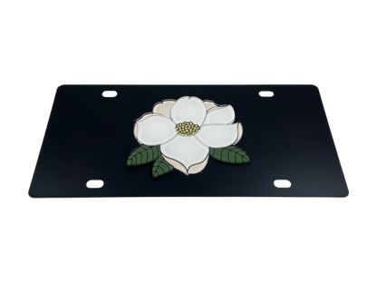 Magnolia Flower Steel License Plate