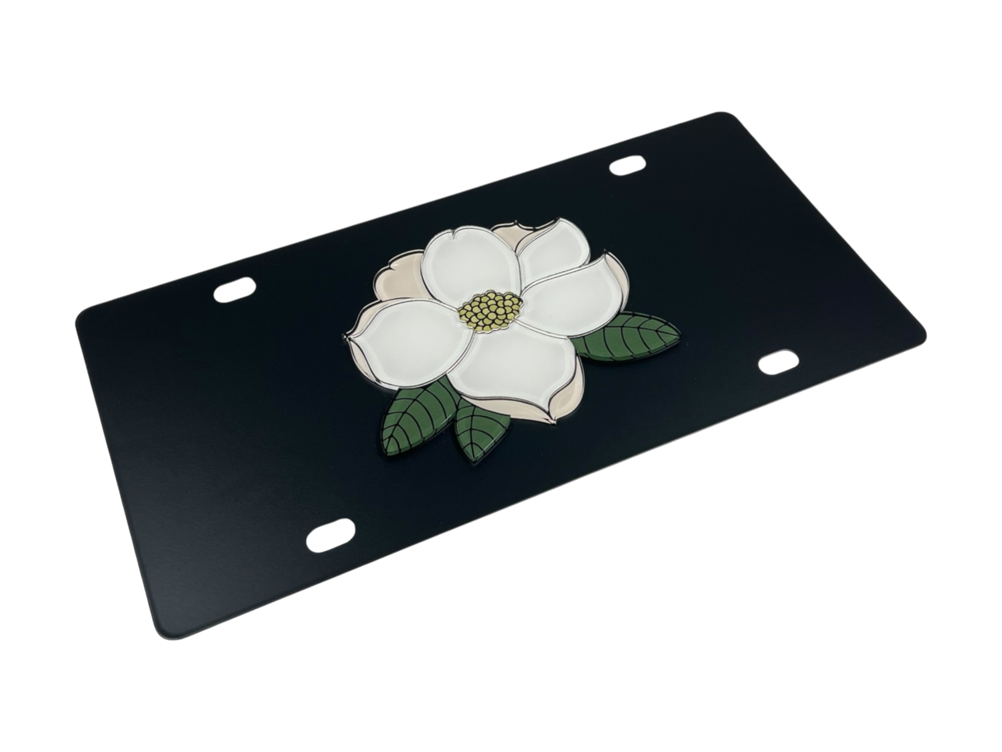 Magnolia Flower Steel License Plate