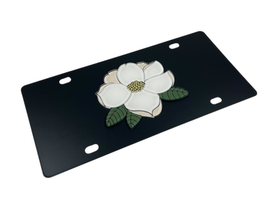 Magnolia Flower Steel License Plate