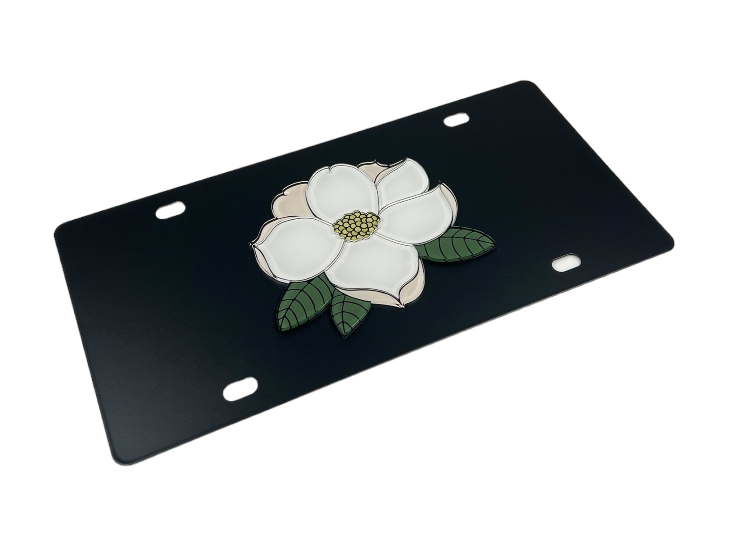 Magnolia Flower Steel License Plate