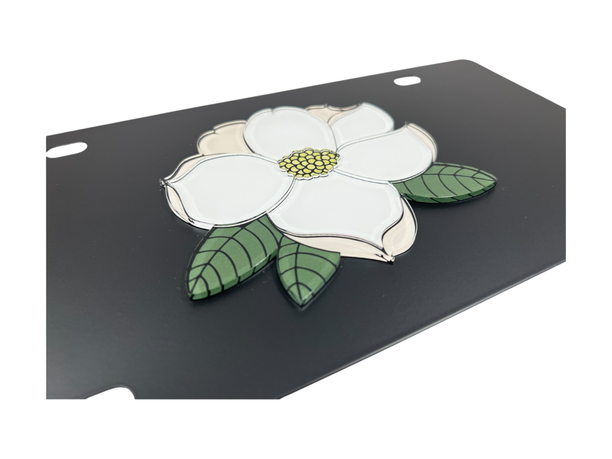 Magnolia Flower Steel License Plate