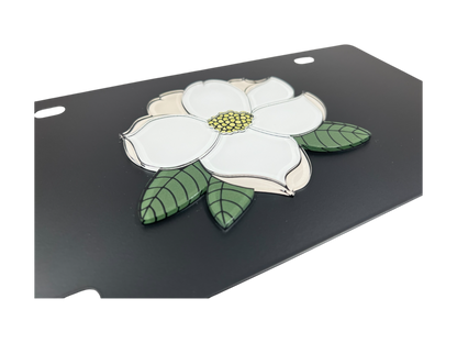 Magnolia Flower Steel License Plate