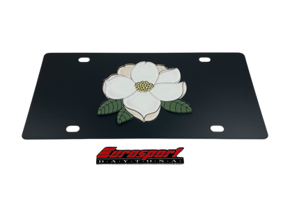 Magnolia Flower Steel License Plate