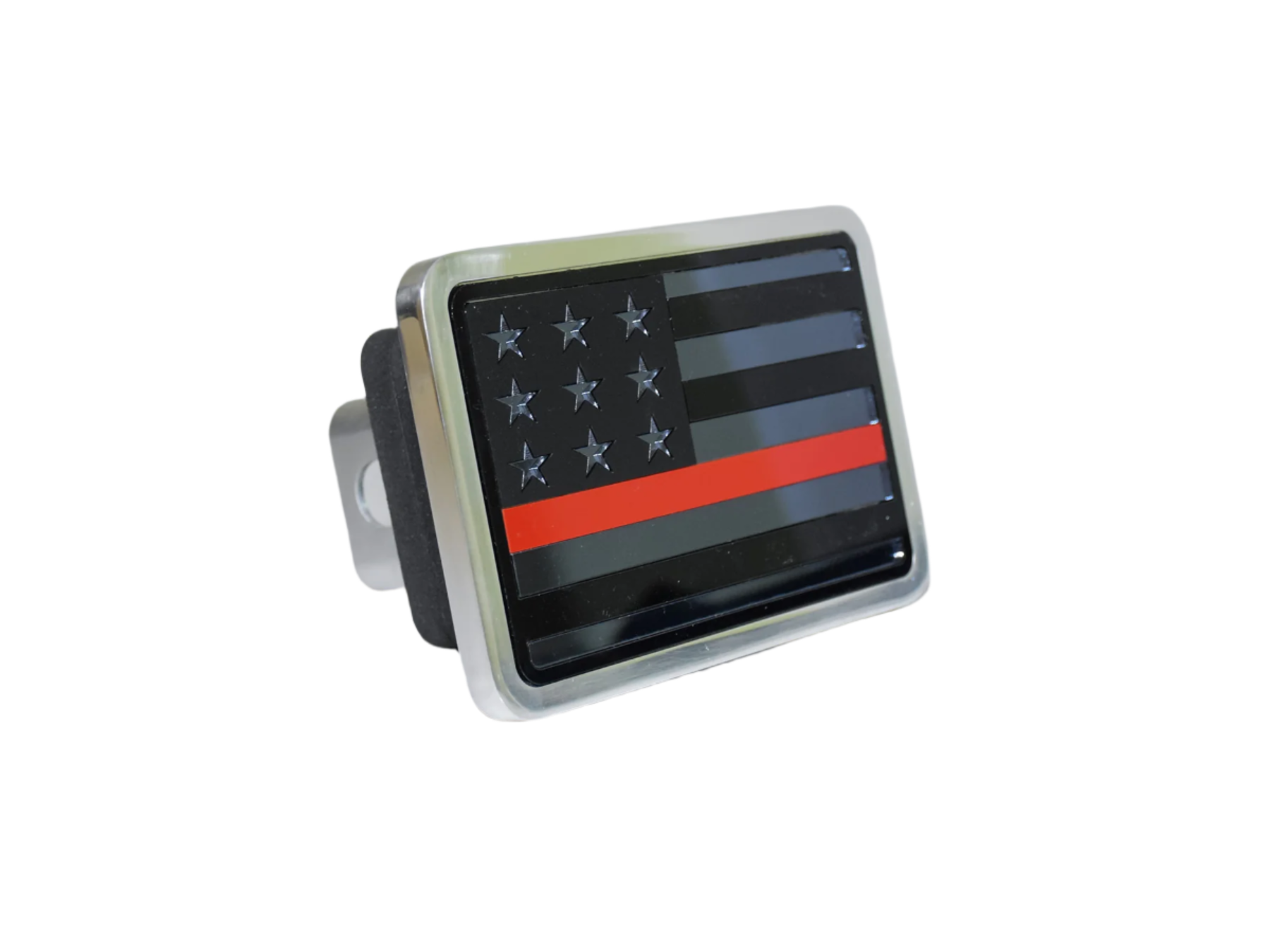 Blacked Out Thin Red Line Hitch Plug XL