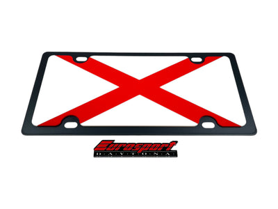 Alabama State Flag Carbon Steel License Plate