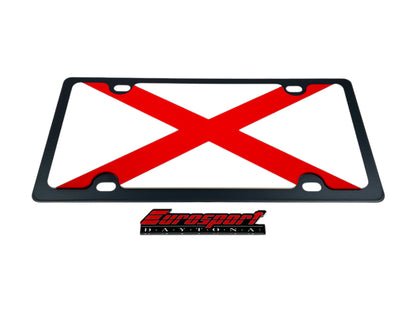 Alabama State Flag Carbon Steel License Plate