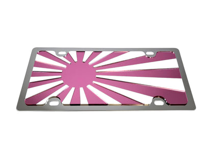 Rising Sun Flag Stainless Steel License Plate