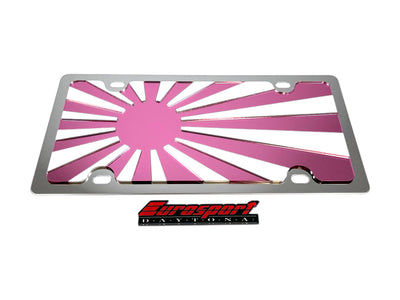 Rising Sun Flag Stainless Steel License Plate