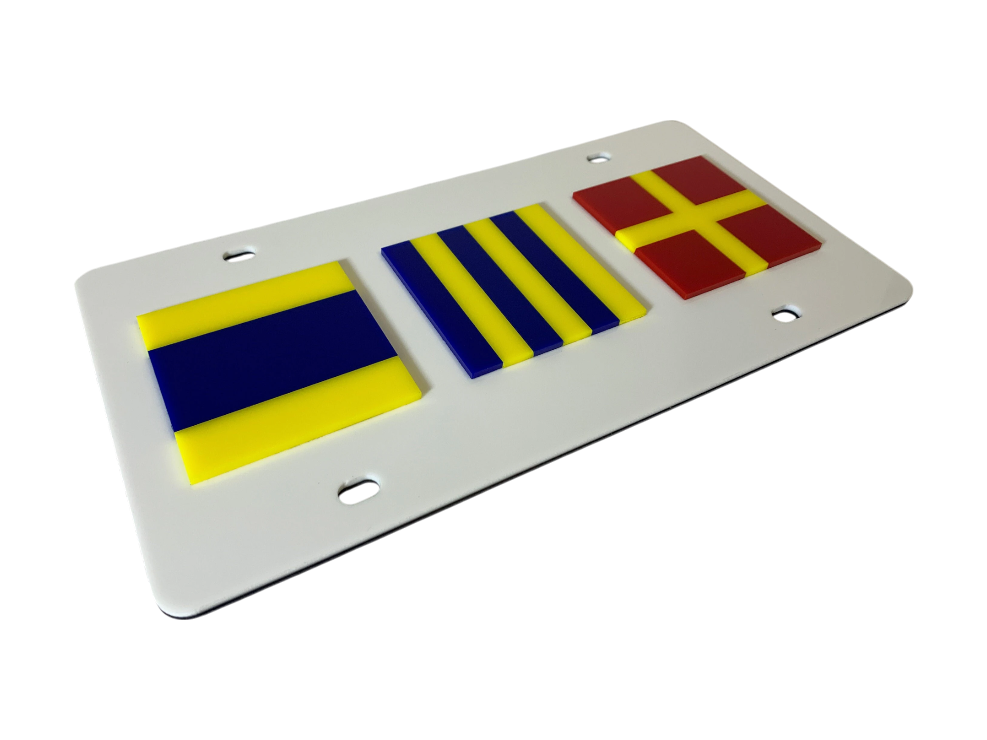 Nautical Flag Monogram Acrylic License Plate 3D Letters