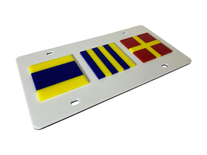 Nautical Flag Monogram Acrylic License Plate 3D Letters