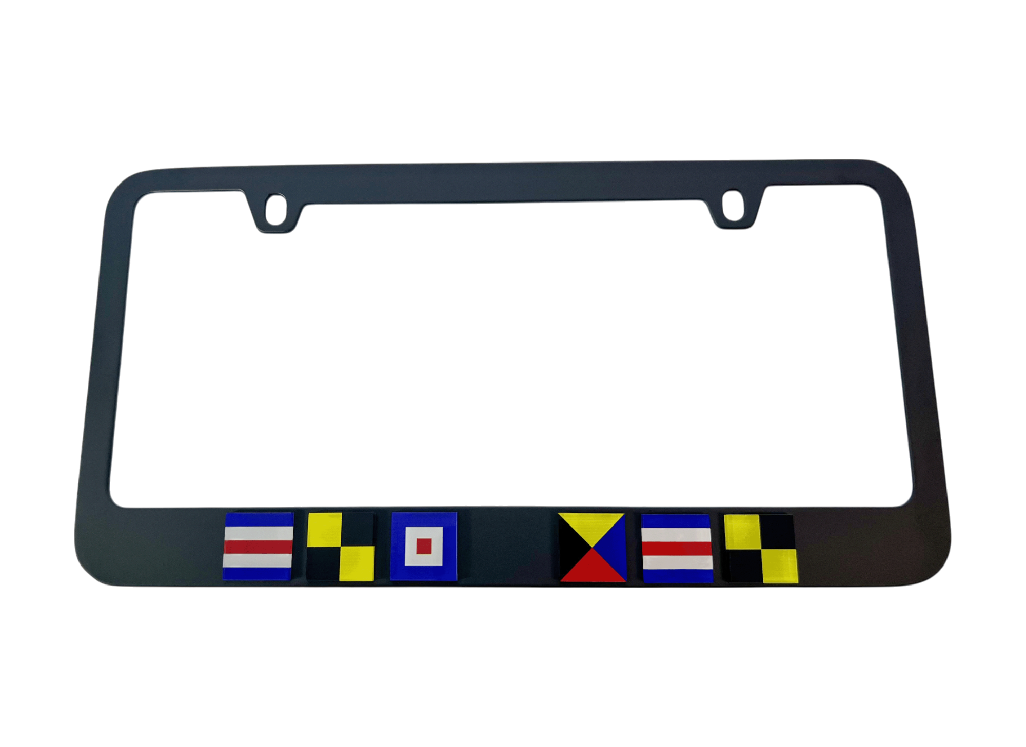 Custom Nautical Flag Monogram License Plate Frame