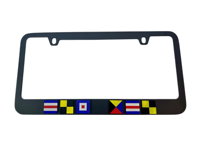 Custom Nautical Flag Monogram License Plate Frame