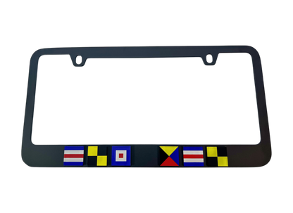 Custom Nautical Flag Monogram License Plate Frame