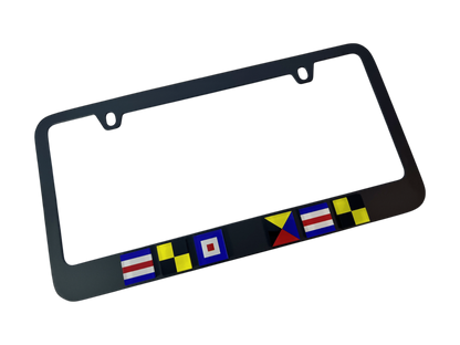 Custom Nautical Flag Monogram License Plate Frame