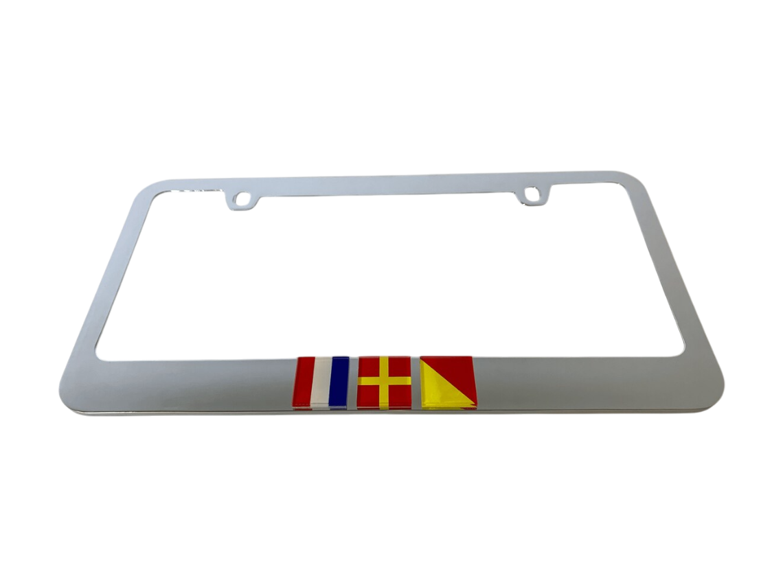 Custom Nautical Flag Monogram License Plate Frame