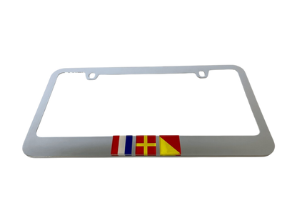 Custom Nautical Flag Monogram License Plate Frame