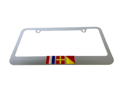 Custom Nautical Flag Monogram License Plate Frame