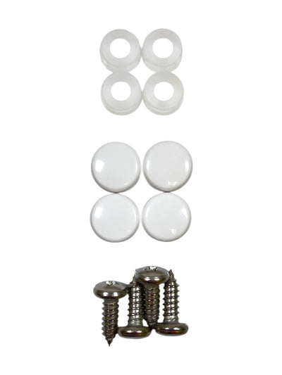 License Plate/Frame Generic Bolt Kit White (4 Piece)