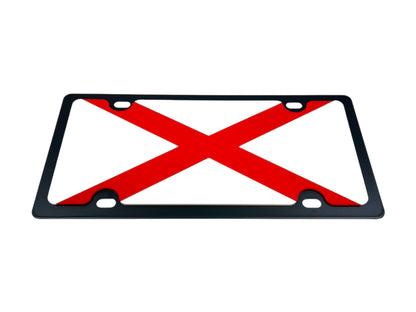 Alabama State Flag Carbon Steel License Plate