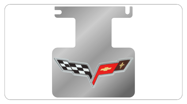C6 Corvette Rear Exhaust Enhancer Plate - OEM Style Corvette Logo