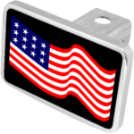 LSN - Premium Hitch Plug - USA Flag - Waving