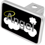LSN Spiritual - Premium Hitch Plug - Angel word with clouds & halo