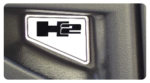 Hummer H2 Front Bumper Inserts with logo - Mirror with with Black Opaque Logo