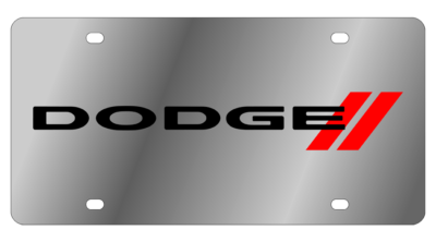 Dodge - SS Plate - Dodge w Red Stripes