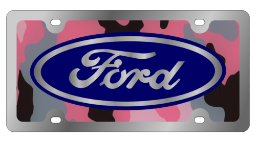 Ford - SS Plate - Ford Oval Pink Camo