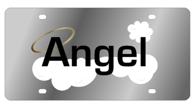 Lifestyle - SS Plate - Angel word with clouds & halo